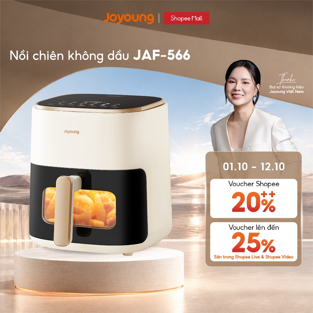Nồi chiên không dầu 5L Joyoung JAF-566 | Công suất 1500W | Điều khiển cảm ứng