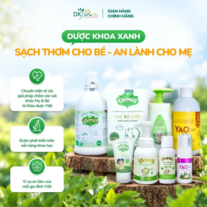 Nước Tắm Thảo Dược Cho Bé Elemis Hộp 25 Gói 10ml/gói Dược Khoa Xanh Chăm Sóc Làn Da Bé – 4