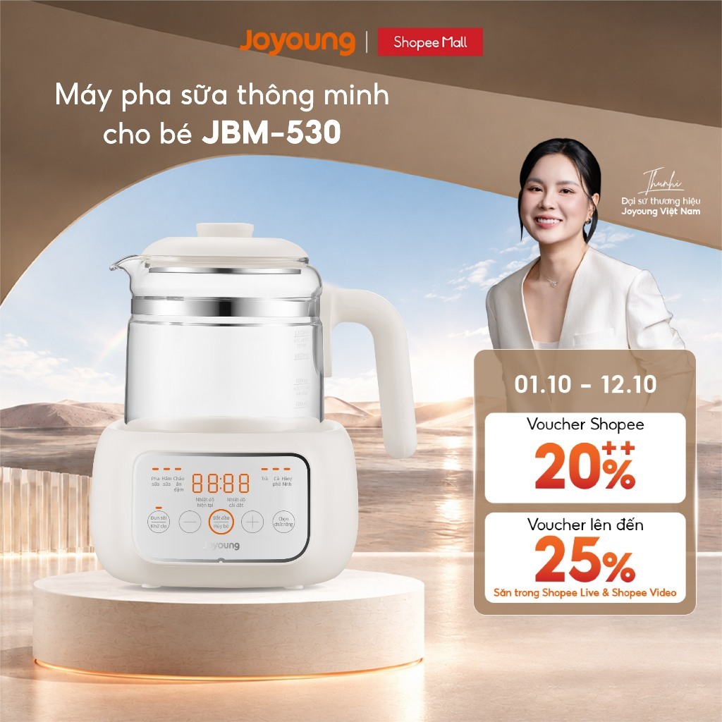 Máy đun nước pha sữa thông minh Joyoung JBM-530 | Tự động khử Clo | Giữ nhiệt 72h