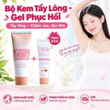 Combo Gel Tẩy Lông OLLIE + Gel Làm Dịu Da Combo Kem tẩy lông– Tẩy Lông Vùng Kín, Nách, Tay, Dưỡng Ẩm Sau Tẩy Lông