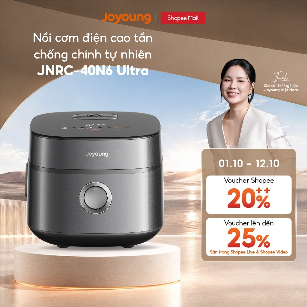 Nồi cơm điện cao tần 1.5L Joyoung JNRC-40N6 Ultra | Lòng nồi 316L chống dính tự nhiên | Công suất 1350W