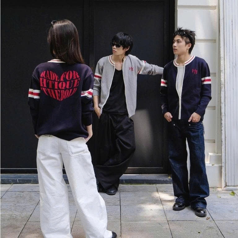 [SVIP] HTIQUE - UNTOLD Ra Mắt Áo Khoác cardigan Len Dệt Kim Nam Nữ Dài Tay Khóa Kéo Phối Sọc, Áo Khoác Len LD03 | BigBuy360 - bigbuy360.vn