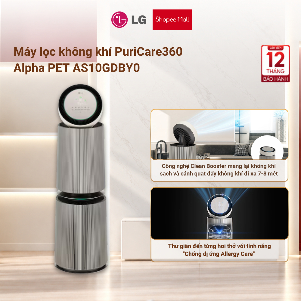 Máy lọc không khí LG PuriCare 360 Alpha Double AS10GDBY0.ABAE 72W