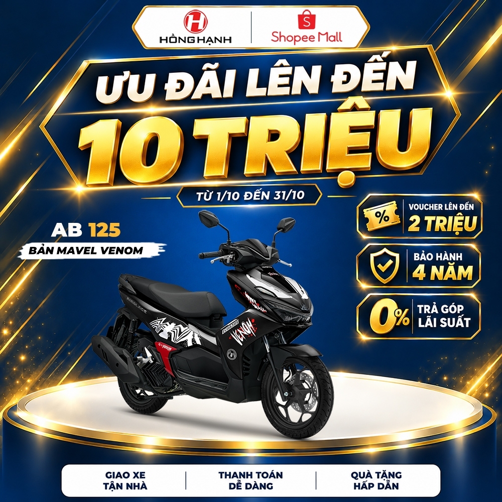 XE MÁY HONDA Air Blade 125 2026 125cc - Phiên bản Marvel' Venom - Chính Hãng HEAD Hồng Hạnh
