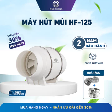 [SIÊU GIẢM GIÁ]Quạt hút khói bếp ĐỨC THẮNG HF125 40W chính hãng – Quạt thông gió hút mùi mạnh, chạy êm, tiết kiệm điện