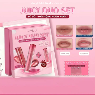 Bộ Son Romand Juicy Duo Set 3 sản phẩm | The Juicy Tint + Juicy Lip Oil + Mini Tint | Cool & Warm Tone thegioiskinfood