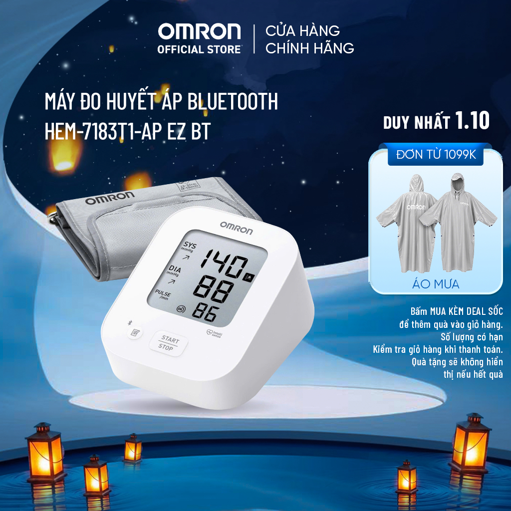 (Dòng mới 2026) Máy Đo Huyết Áp Bluetooth OMRON EZ BT HEM-7183T1-AP - Không kèm Adapter - Bảo hành 5 năm