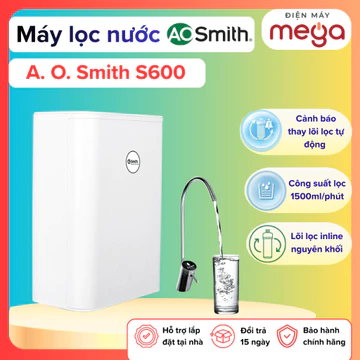 Máy Lọc Nước AO Smith S600, RO Side Stream 2.0, 94L/Giờ, 5 Cấp Lọc, Không Bình Chứa, 600GPD
