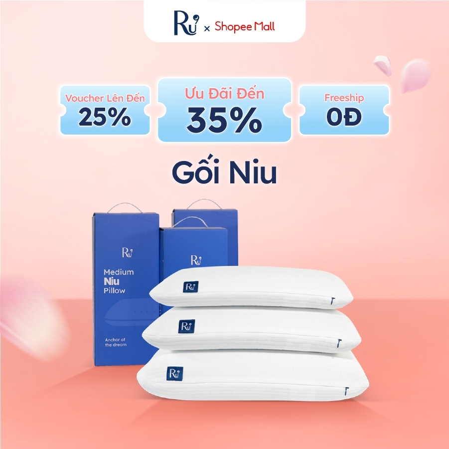 Gối Niu Ru9 | Memory Foam Êm Ái Nâng Đỡ | Giảm Đau Mỏi Cổ Vai Gáy | Thoáng Khí Vượt Trội | Kích Thước 40 x 60