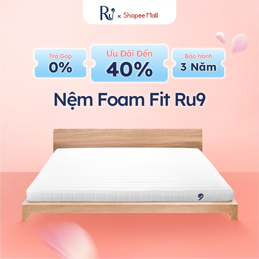 [MỚI RA MẮT] Nệm Foam Fit Ru9 Cao Cấp 10cm | Nâng Đỡ Êm Ái | Wavy Foam Lượn Sóng | Màu Trằng | 6 Kích Thước