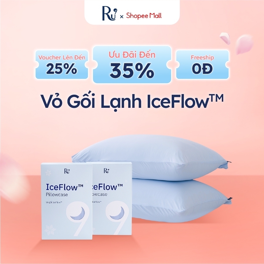 [MỚI RA MẮT] Vỏ Gối Lạnh IceFlow™ Ru9 | Công Nghệ Làm Mát Tức Thì | Mềm Mịn - Thoáng Khí | Bộ 2 Vỏ Gối | 4 Màu Sắc