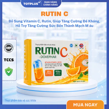Rutin C Dovephar – Vitamin C 25mg + Rutin 4,8mg, Hỗ Trợ Tăng Cường Sức Đề Kháng, Sức Bền Thành Mạch