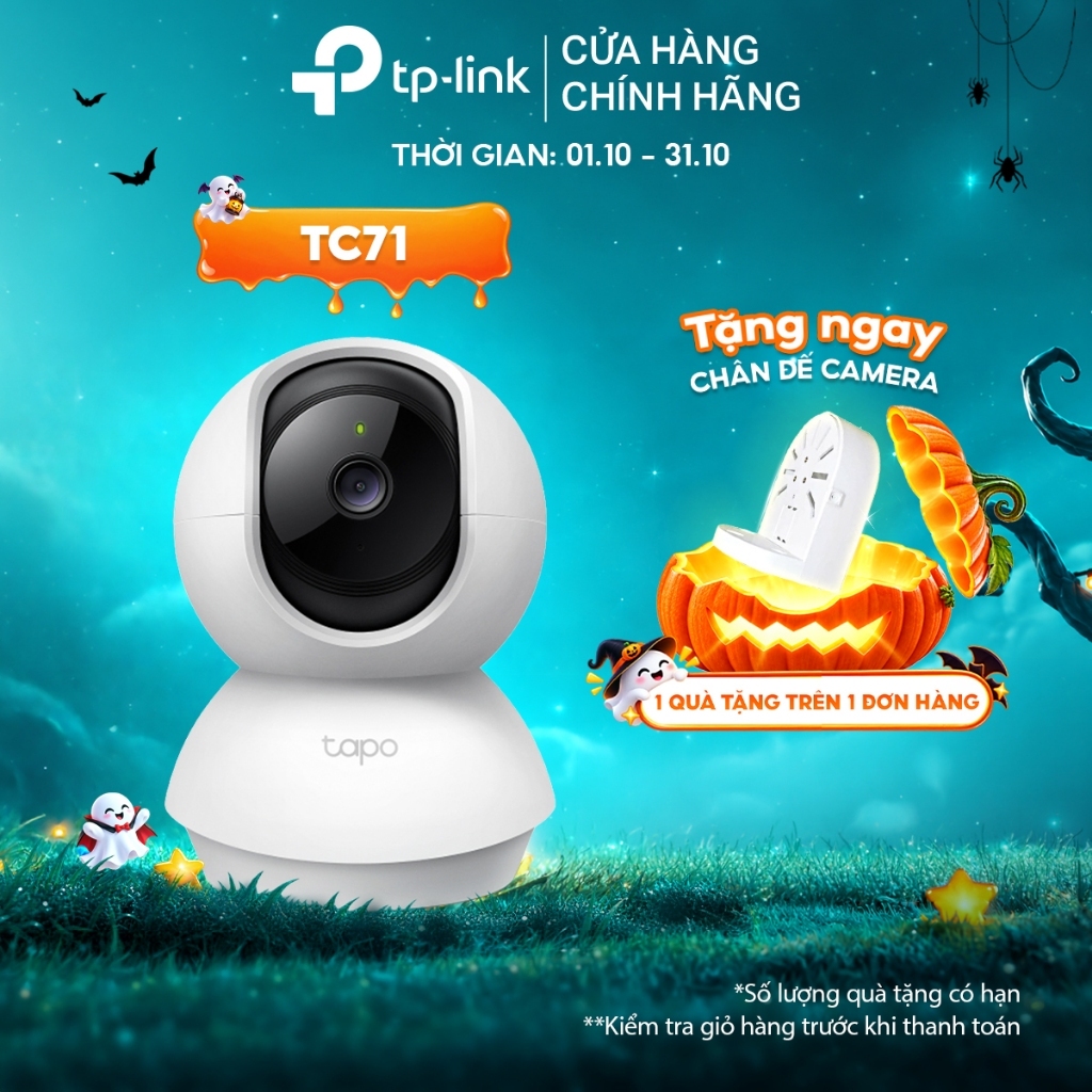 Camera Wi-Fi Trong Nhà TP-Link Tapo TC71 Chất Lượng 2K 3MP | Quay Quét 360º, Âm Thanh Hai Chiều, Chuyển Động AI