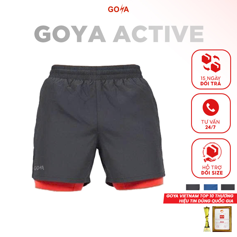 Quần Thể Thao Chạy Bộ Nam 2 Lớp GOYA ACTIVE Năm 2026 - Hỗ Trợ Cơ Bắp, Giảm Ma Sát, Thoáng Khí