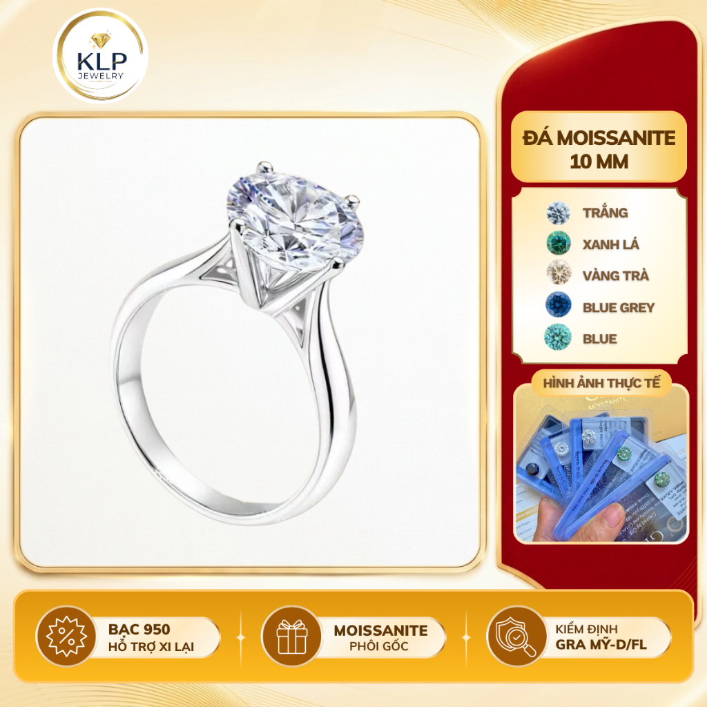 Women's Gold-Plated Feng Shui Ring by KLP Trang sức Moissanite