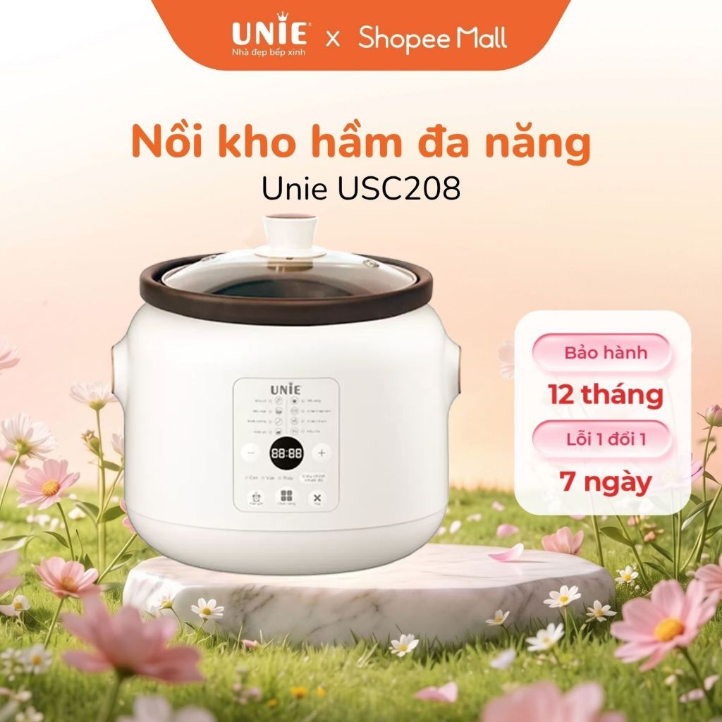 [FS] Nồi kho hầm chuyên dụng UNIE USC208 - 2L, nồi nấu chậm, lòng nồi gốm cao cấp, đa tính năng, bảo hành 12 Tháng