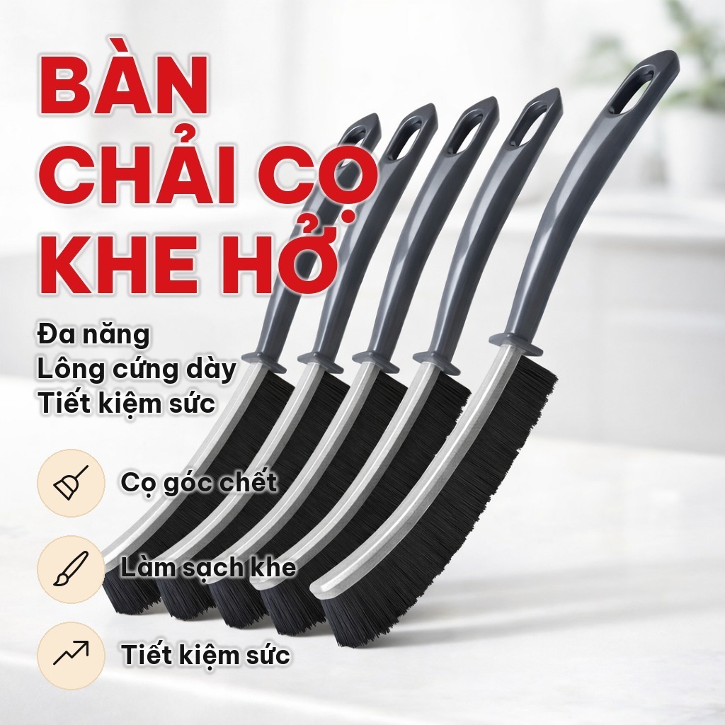 (COMBO 5) Bàn Chải Cọ Khe Hở Lông Cứng, Cọ Vệ Sinh Đa Năng Cho Nhà Tắm, Nhà Bếp Và Rãnh Cửa Sổ Gia Đình