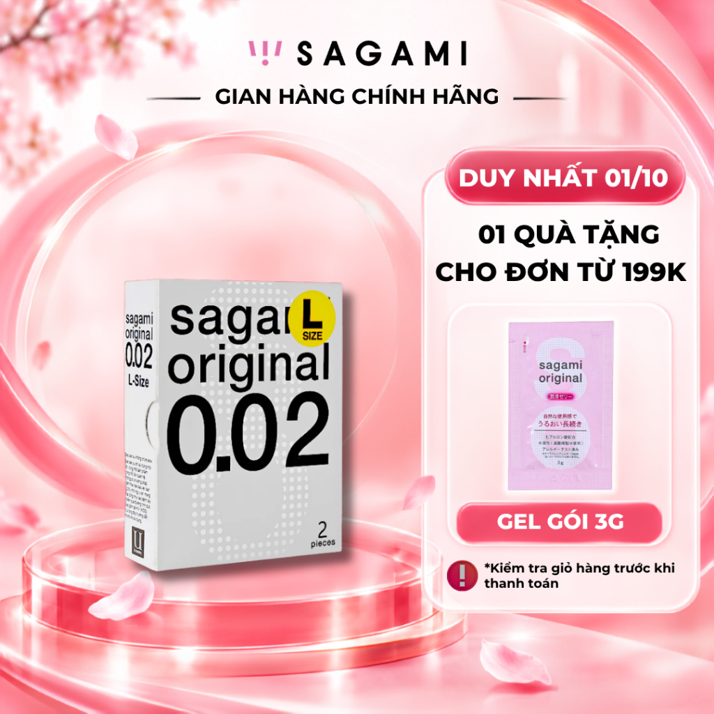 Bao cao su Sagami 002 - siêu mỏng 0.02mm - size L - non latex - hộp 2 chiếc