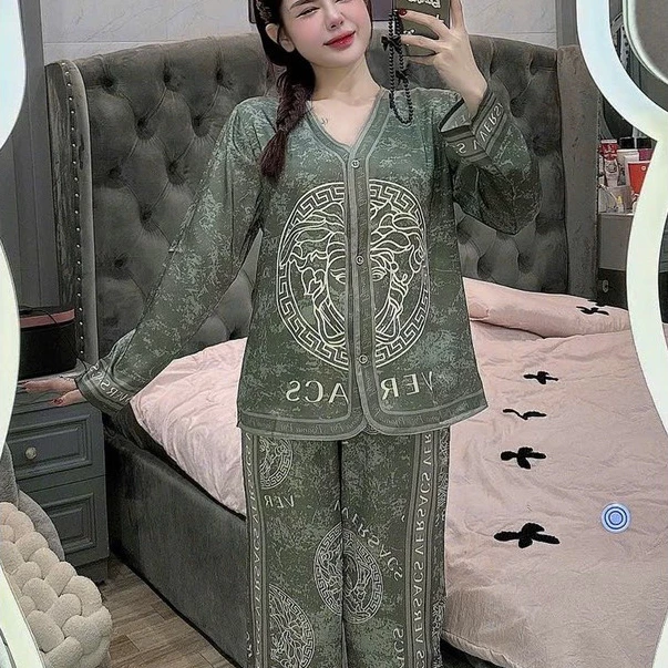 Đồ bộ tay dài lụa latin size dưới 60kg , pijama nữ giá rẻ tận xưởng , đồ bộ nữ hot trend , bộ pijama nữ, đồ bộ mẫu mới