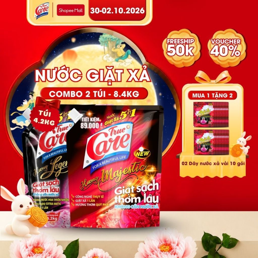 Combo 2 Túi 4.2Kg Nước Giặt Xả True Care 5in1 (Tổng 8.4kg/2Túi)
