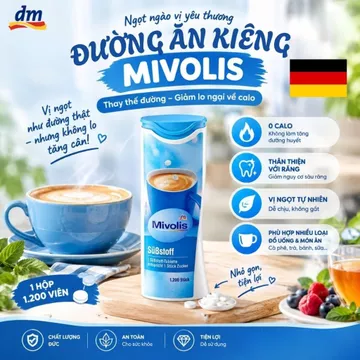 [DATE 2029] Đường ăn kiêng Mivolis Substoff dành cho người ăn kiêng KETO 1200v - Hàng Nội địa Đức