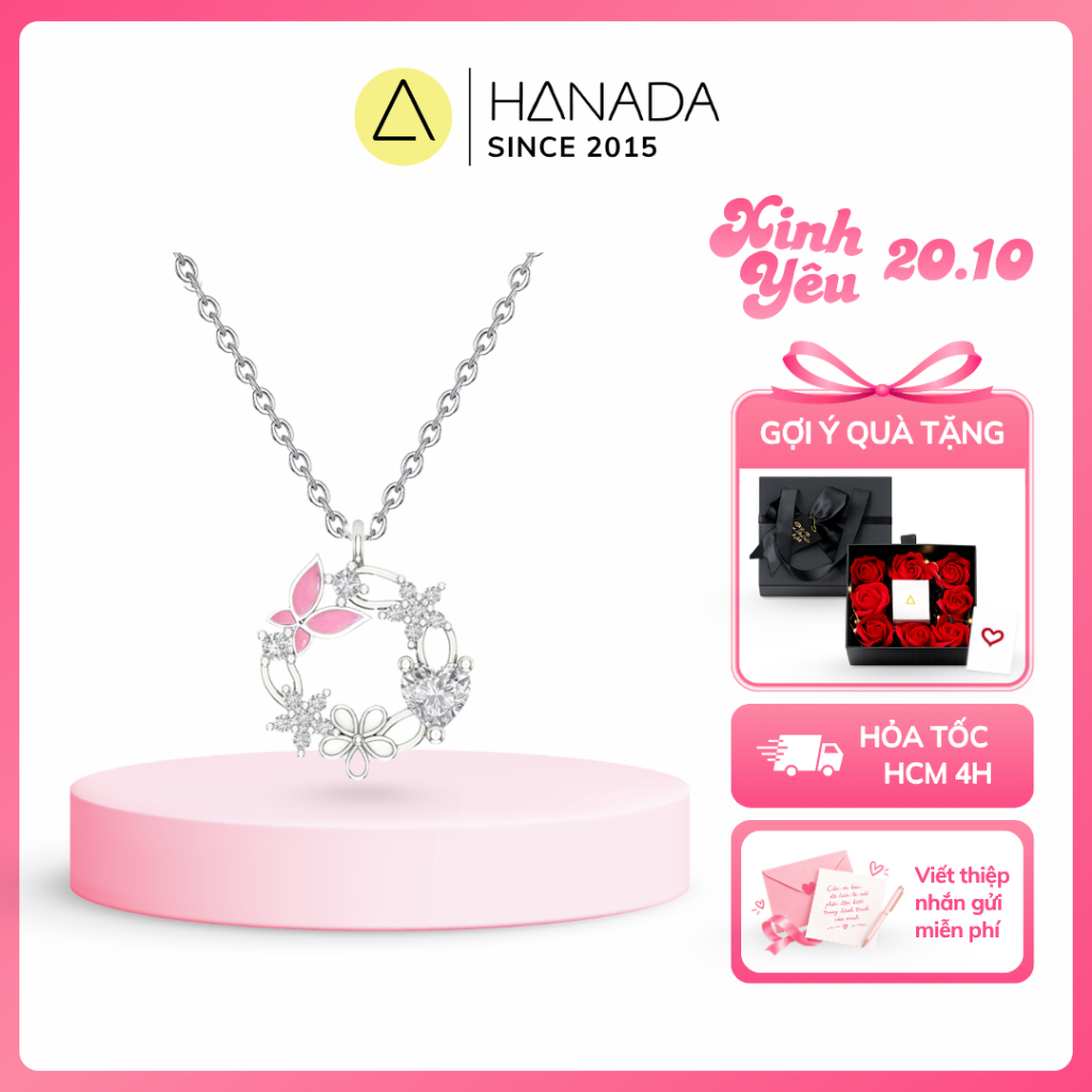 [QUÀ TẶNG 20/10]  Dây chuyền Bạc 925 Hanada Nguyệt Quế Hồ Điệp , Vòng Cổ Quà Tặng, Đi Tiệc ,Mang hằng ngày  2283 F1