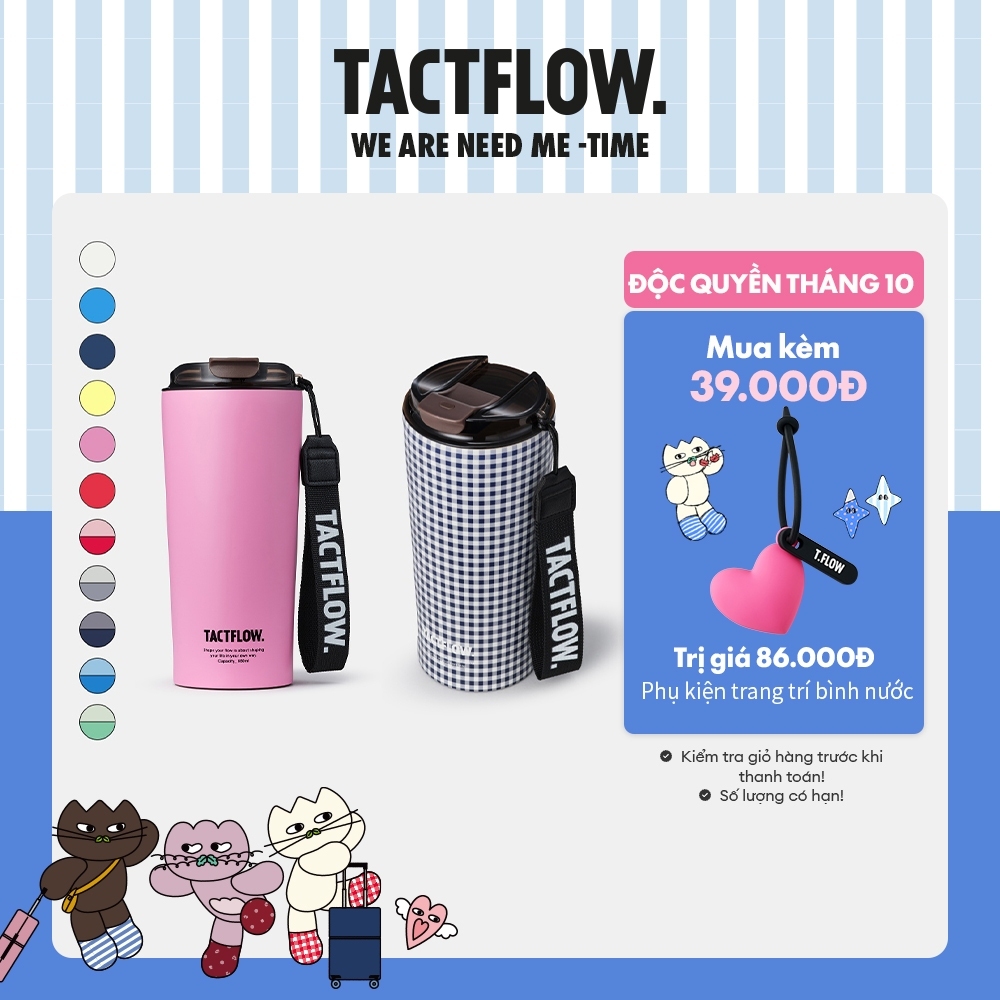 Bình giữ nhiệt TACTFLOW Ceramic TFB dung tích 650ml bằng thép không gỉ phủ sứ kèm quai xách - Nhiều màu