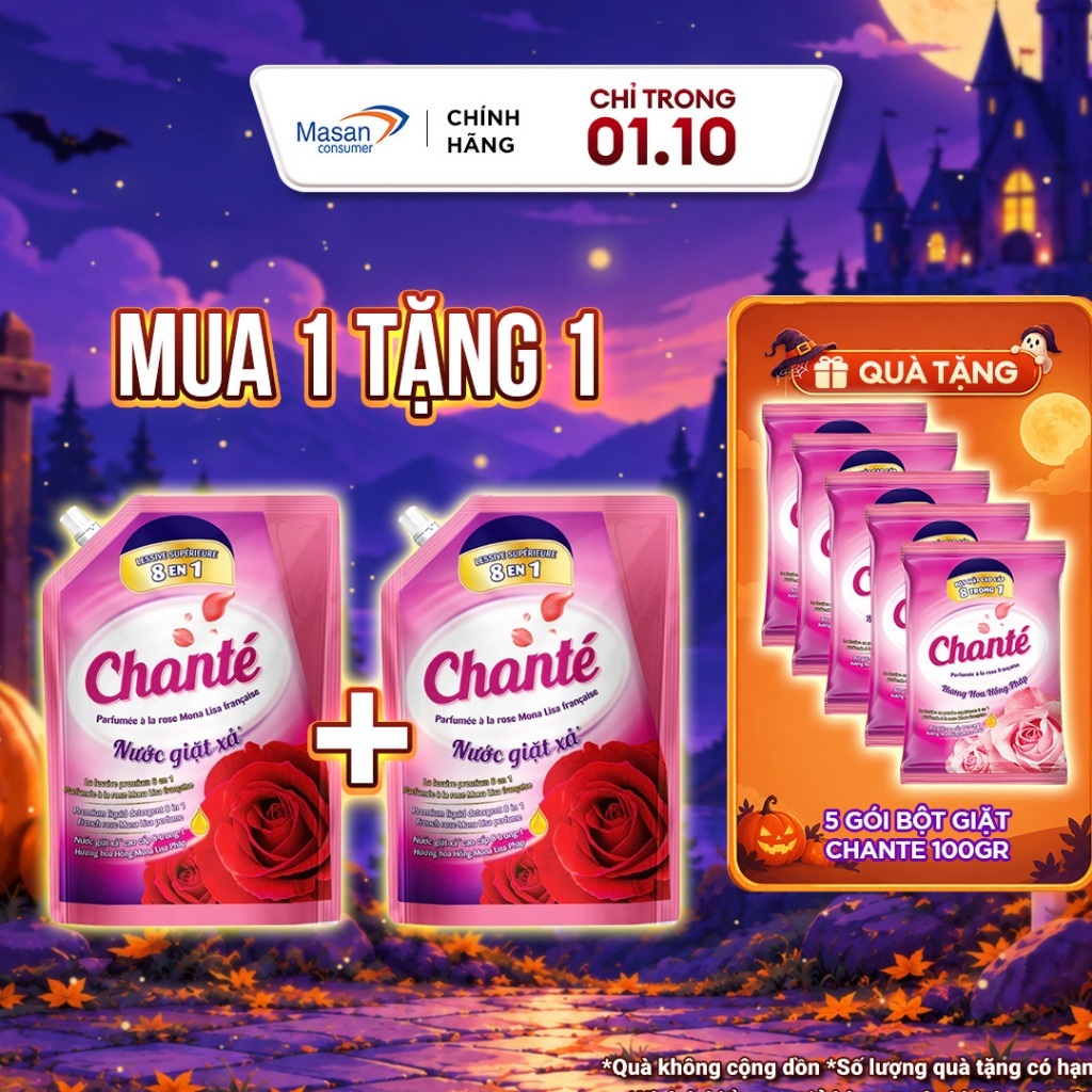 Combo 2 Túi Nước Giặt Xả Chanté Cao Cấp 8 Trong 1