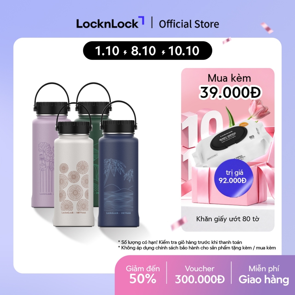 Bình giữ nhiệt Lock&Lock bằng thép không rỉ Riga Tumbler Vietnam Edition 897ml (4 phiên bản) LHC4160