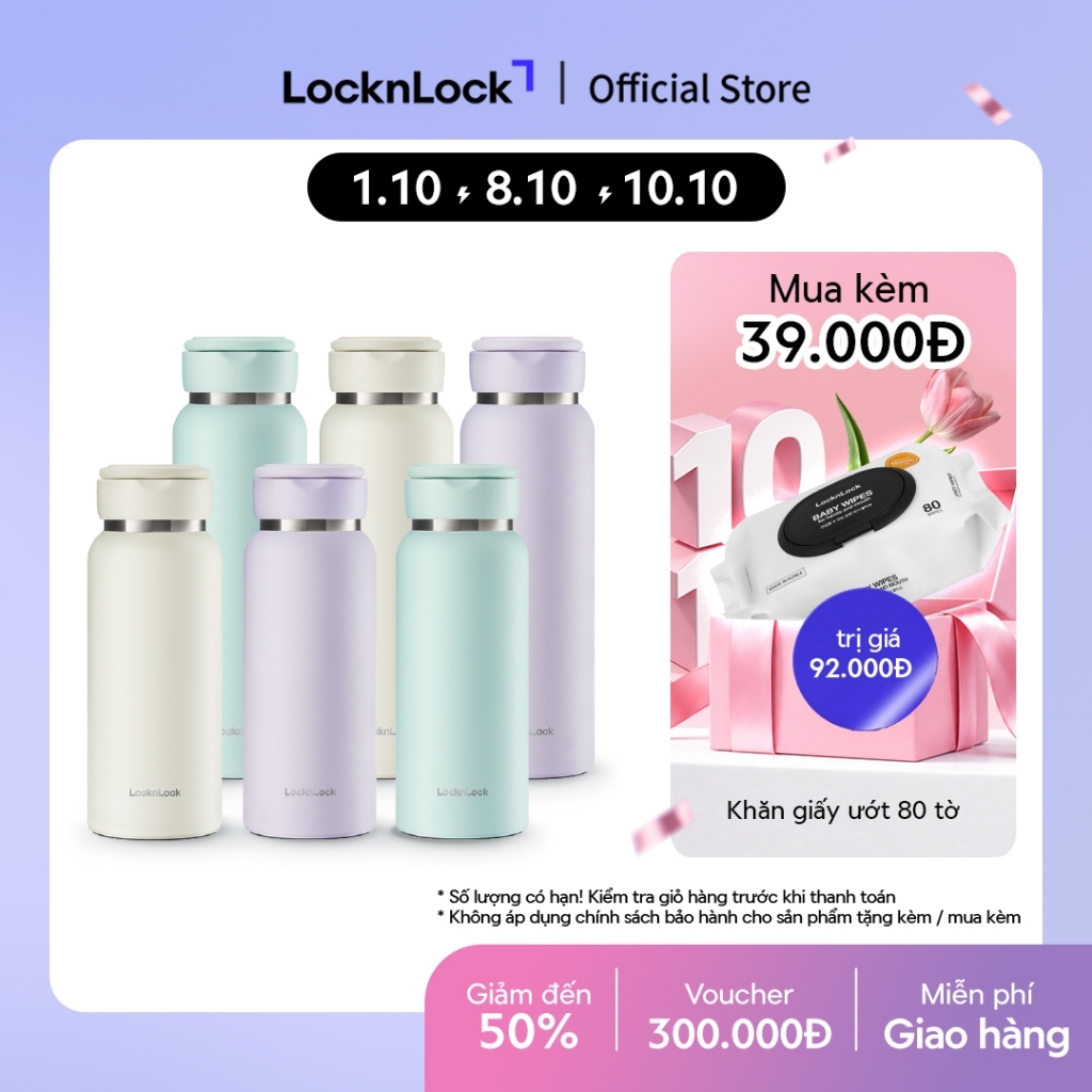 Bình giữ nhiệt Lock&Lock Sling Ring Tumbler 650ml / 800ml - LHC4321-22 và Sling Ring Nature Tumbler 650ml LHC4321