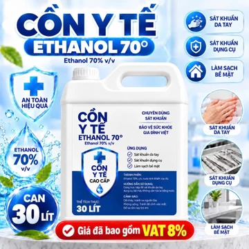 [CAN 30L] Cồn Y tế Sát khuẩn Ethanol Can 30L 70 độ, 90 độ, 96 độ