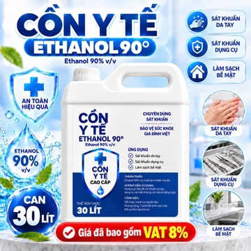 [Cồn 90 độ] Cồn Y tế Sát Khuẩn Ethanol Can 5L, 10L, 20L, 30L, Cồn 90 độ,