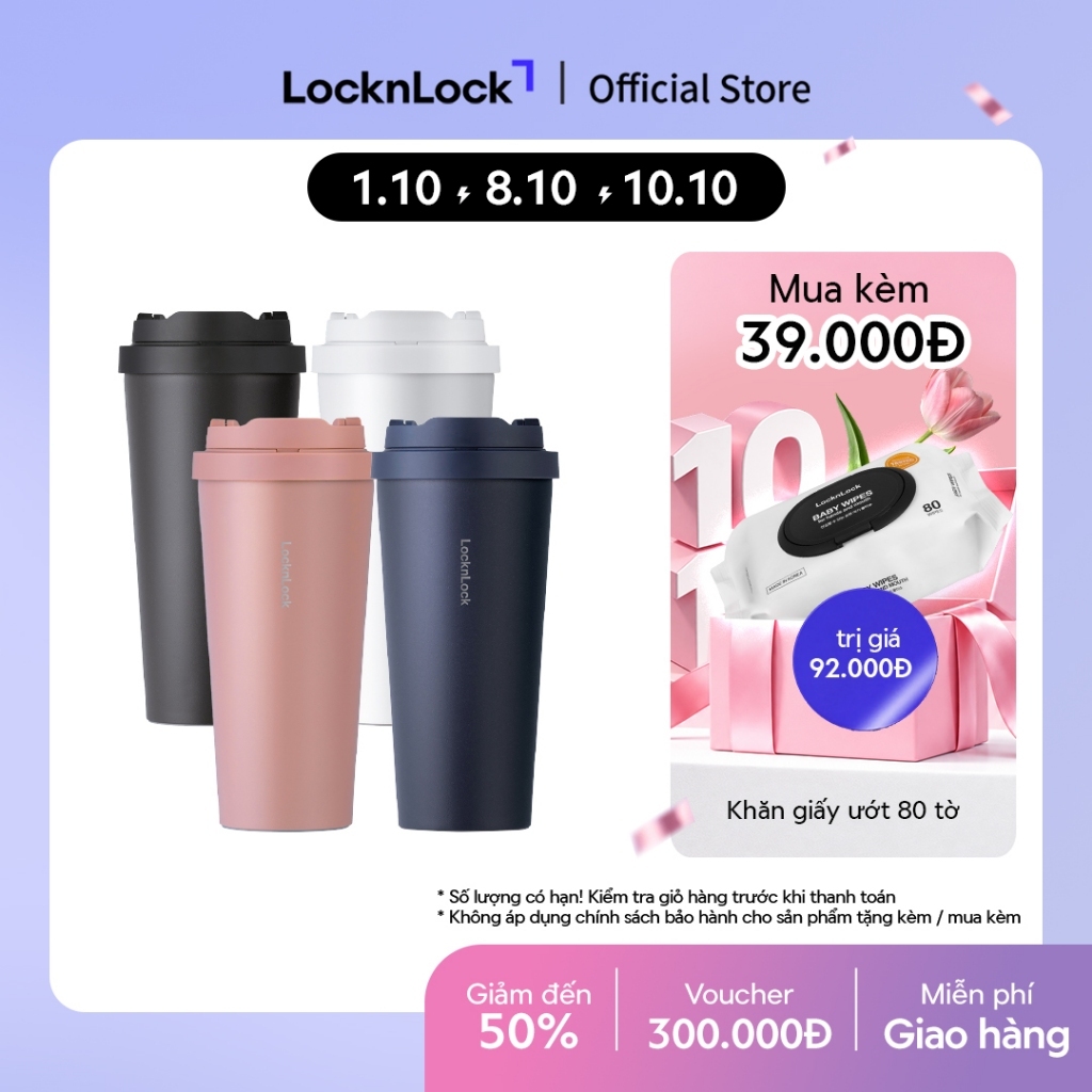 Bình giữ nhiệt Lock&Lock Energetic one-touch thép không gỉ 316L 550ml và 400ml - LHC3249 (4 màu)