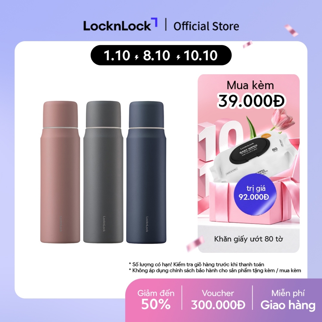 Bình giữ nhiệt Lock&Lock Maman cup vacuum 505ml LHC1487 (Hồng, Xám, Xanh)