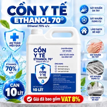 [CAN 10L] Cồn Y tế Sát khuẩn Ethanol Can 10L 70 độ, 90 độ, 96 độ