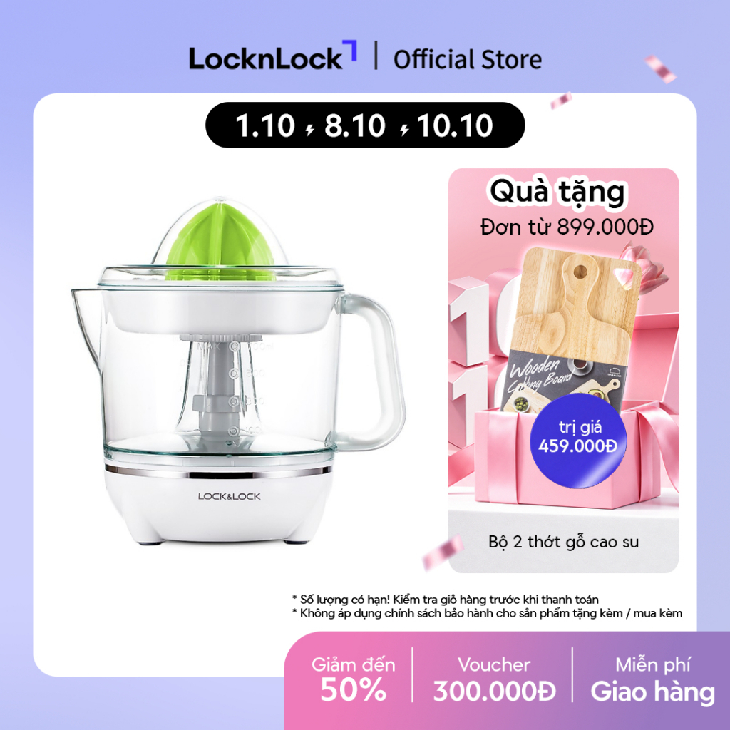 Máy vắt cam, chanh, bưởi, quýt, màu trắng Lock&Lock Citrus Juicer EJJ231 700ml