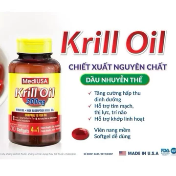 Krill Oil MediUSA ( 60 viên) Dầu nhuyễn thể bổ sung omega 3 hỗ trợ sức khỏe tim mạch< Ong Vàng Shop>
