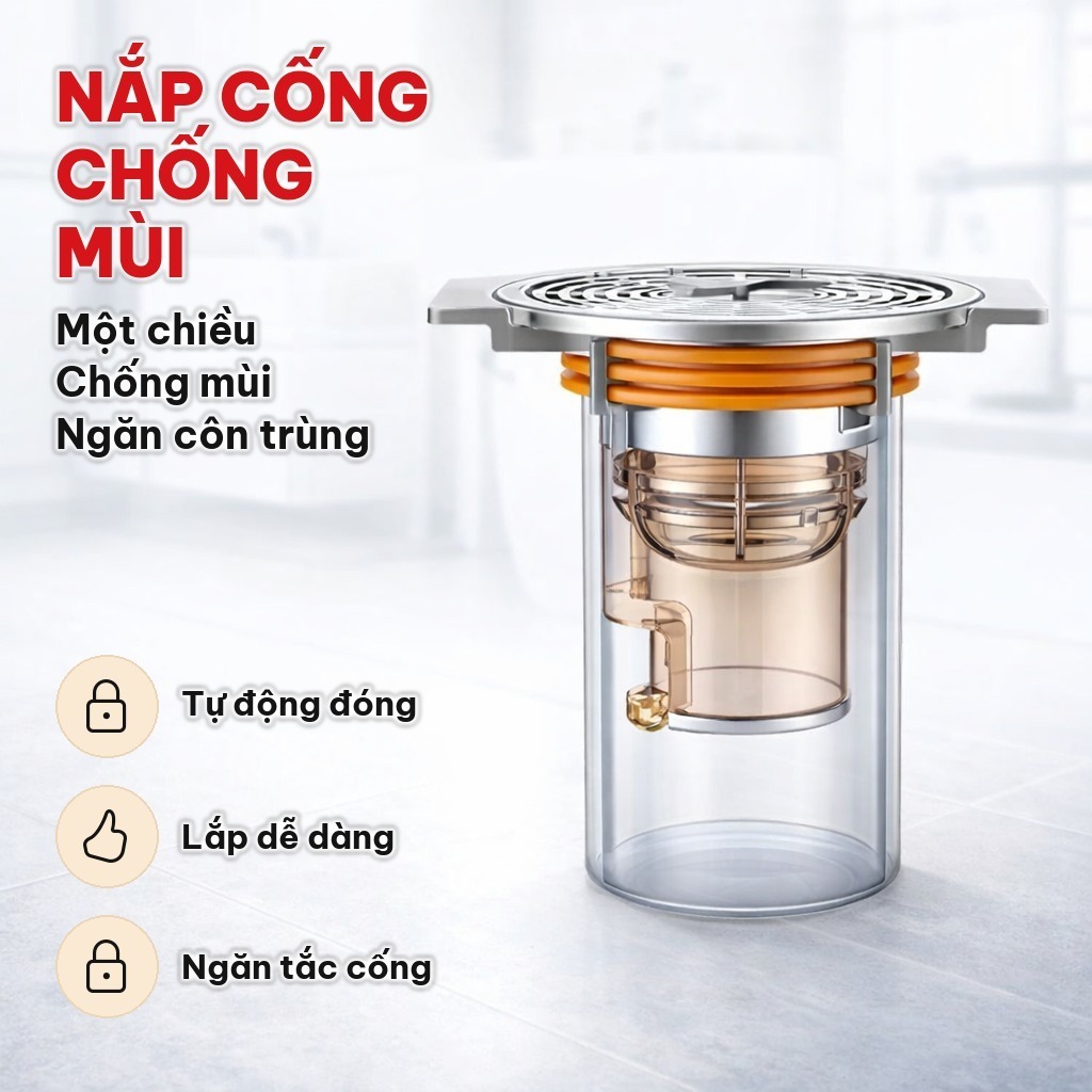 (COMBO 10) Nắp Chặn Lỗ Cống Một Chiều, Nắp Cống Ngăn Mùi Bằng Nhựa ABS, Chống Mùi Hôi Và Côn Trùng Cho Nhà Tắm