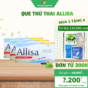 Combo 5 que thử thai Allisa bản to Traphaco Che tên khi giao - Chính xác test thử thai hai vạch sớm