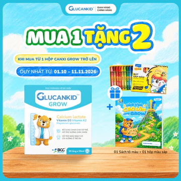 TPBVSK Glucankid Grow - Canxi nano hấp thu hiệu quả hỗ trợ bổ sung canxi dạng ống chia liều tiện lợi cho bé BCC PHARMA