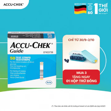 Hộp 50 Que Thử Đường Huyết ACCU-CHEK Guide Dùng Cho Máy Đo Đường Huyết ACCU-CHEK Guide