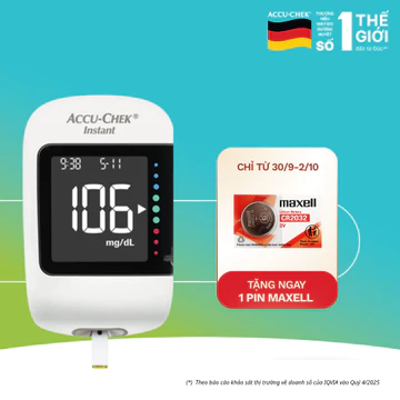 [Chưa Có Que Thử] Máy Đo Đường Huyết ACCU-CHEK Instant Đo Được 4 Loại Mẫu Máu, Có Kết Nối Bluetooth