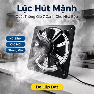 Quạt hút mùi bếp 10/12inch chính hãng, quạt thông gió hút khói công suất lớn tiết kiệm điện nhà bếp