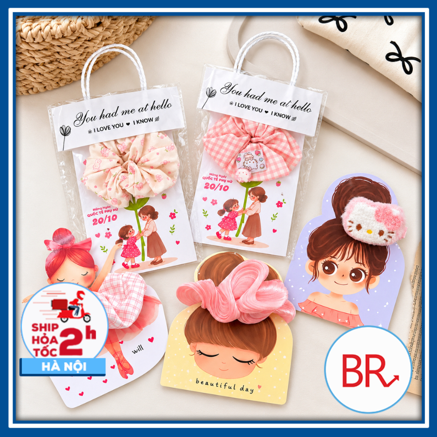[Quà Tặng 20/10]Túi Thiệp Chun Buộc Tóc Scrunchies siêu xinh-Quà Tặng Học Sinh, Cô Giáo, Bạn Bè 20/10,20/11,8/3 03027