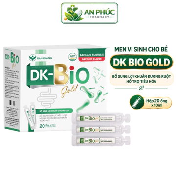 Men Vi Sinh Cho Bé DK Bio Gold – Bổ Sung Lợi Khuẩn, Hỗ Trợ Tiêu Hóa, Cân Bằng Hệ Vi Sinh, Hộp 20 Ống