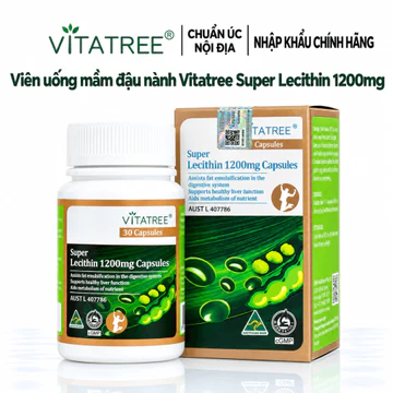 Viên Uống Vitatree Super Lecithin Hỗ Trợ Chức Năng Gan 1200mg 30 Viên/60 Viên