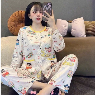 40 mẫu đồ bộ pijama tay dài lụa latin mềm mịn mát , đồ bộ nữ hot trend, pijama nữ giá rẻ tận xưởng freeship, đồ bộ nữ