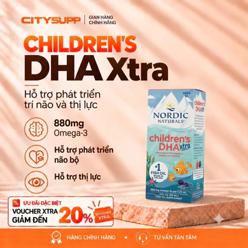 Siro Dầu Cá Cho Bé Từ 1 Tuổi Nordic Naturals Children DHA XTRA (60ML) Hỗ Trợ Phát Triển Trí Não Cho Bé