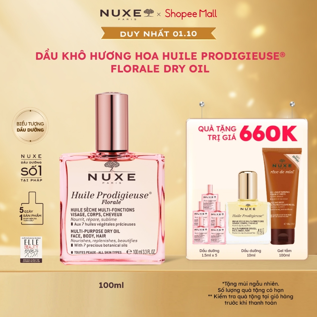 Dầu dưỡng khô đa năng Hương Hoa Nuxe Huile Prodigieuse Florale 100ml