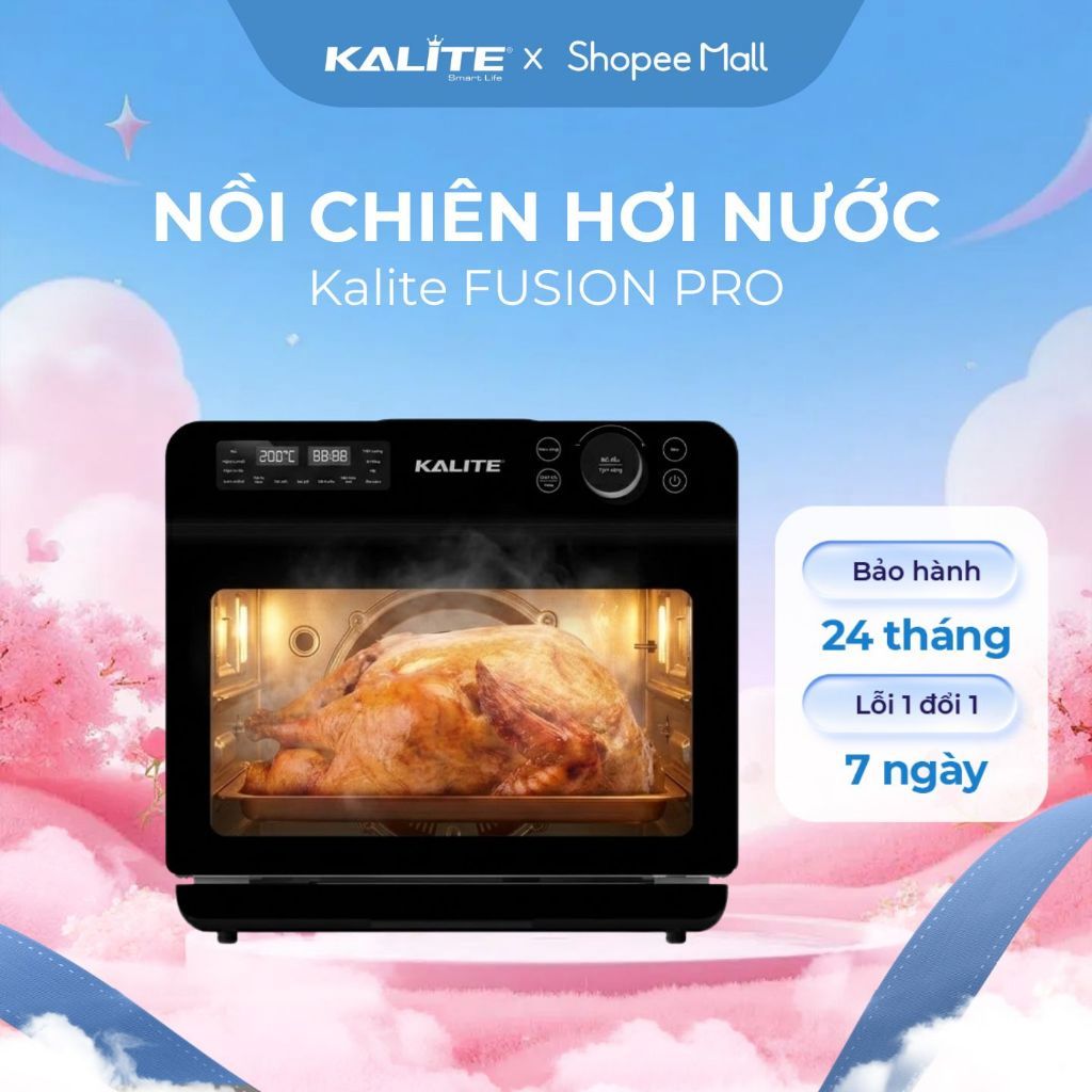 [FS] Nồi Chiên Hơi Nước KALITE STEAM FUSION PRO 20L - Chiên Hấp Nướng Rã Đông - Gia Nhiệt Kép 360°